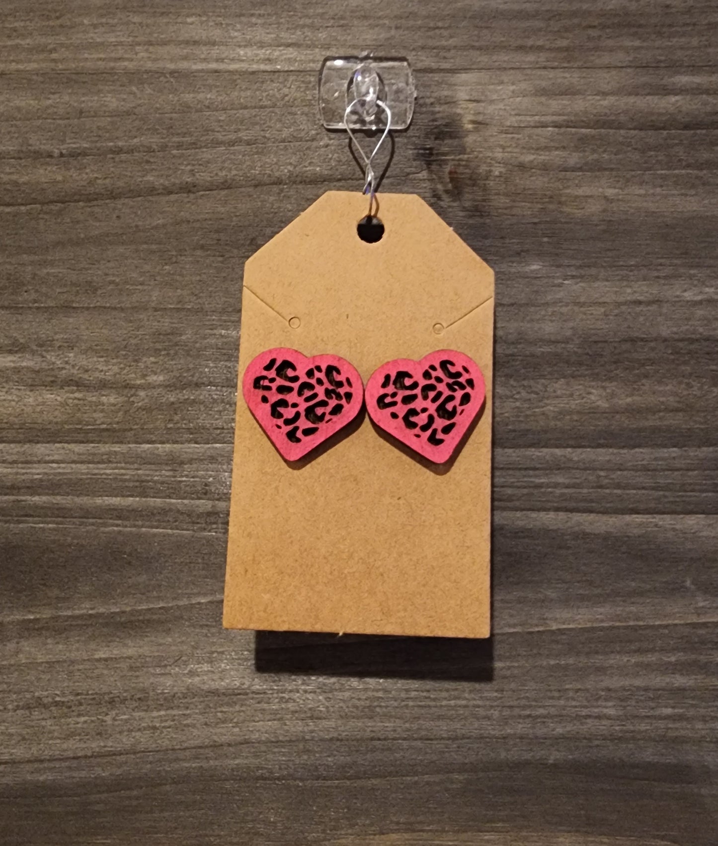 Leopard heart studs