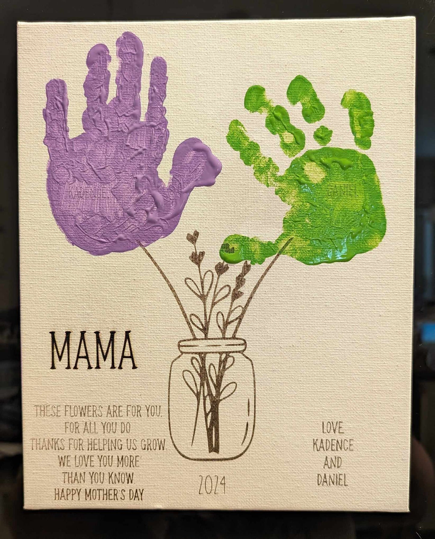 Custom handprint art canvas