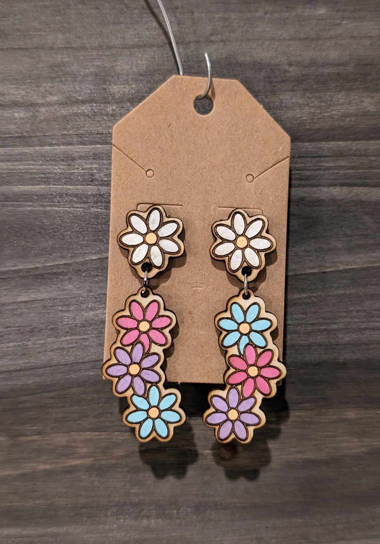 Flower studs with dangles