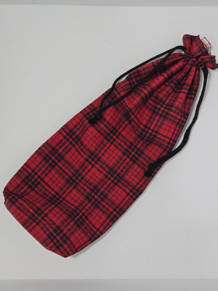 Tall Red Plaid Gift Bag