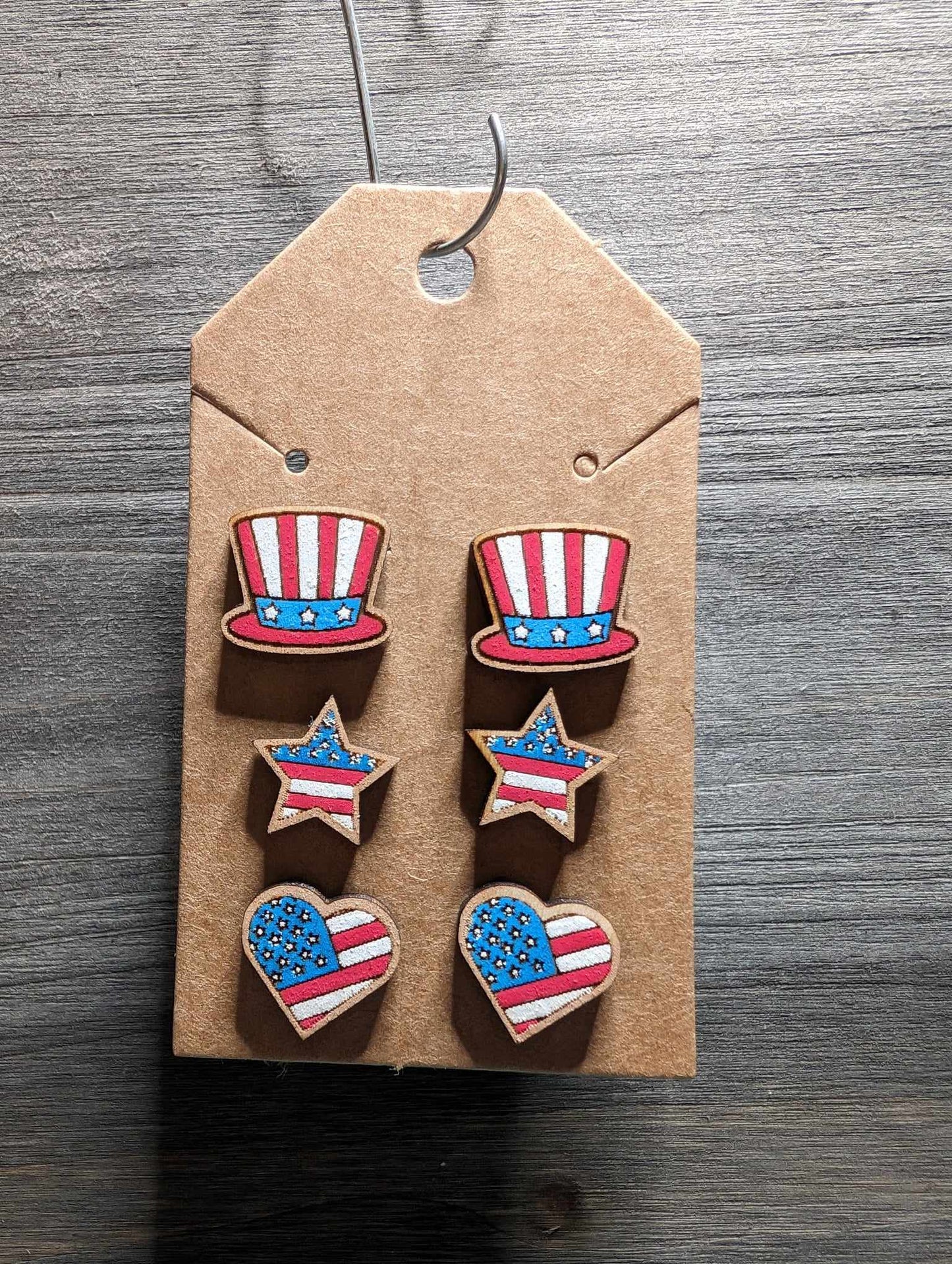 Patriotic set of 3 studs