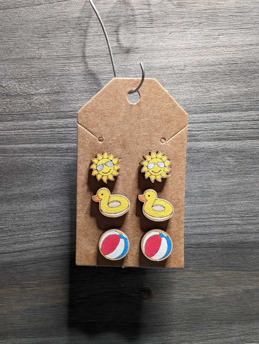 Summer fun set of 3 studs