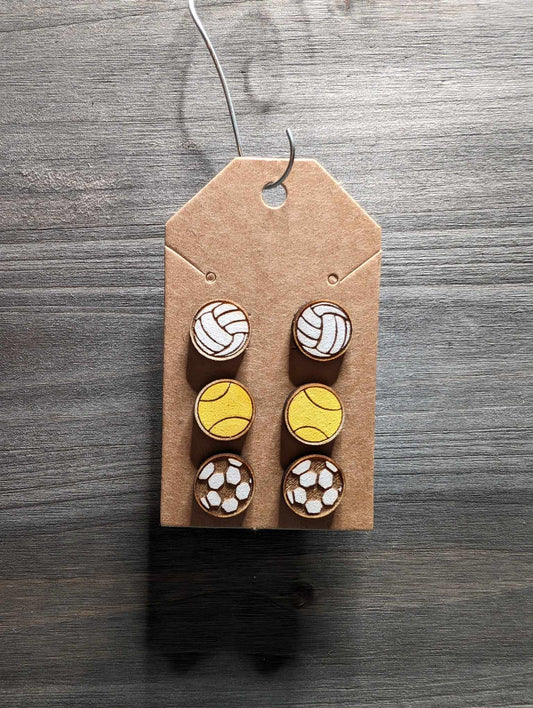 Set of 3 sports studs