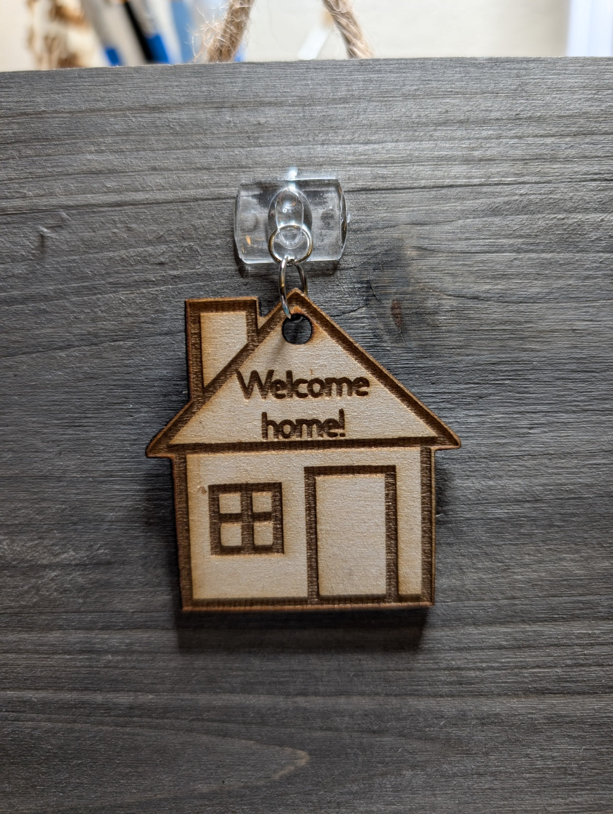 Welcome home house keychain