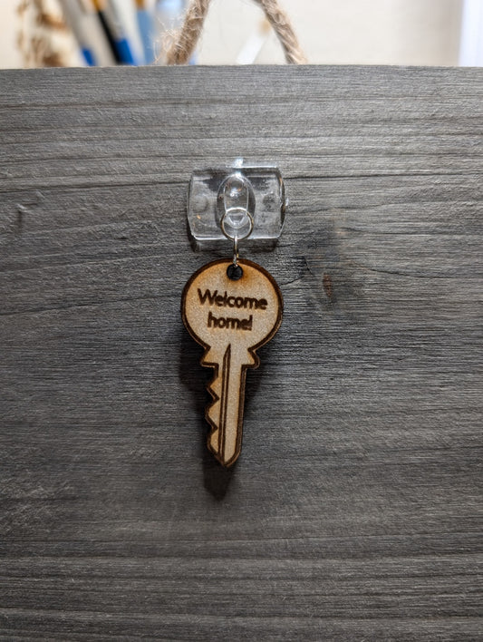 Welcome home key keychain