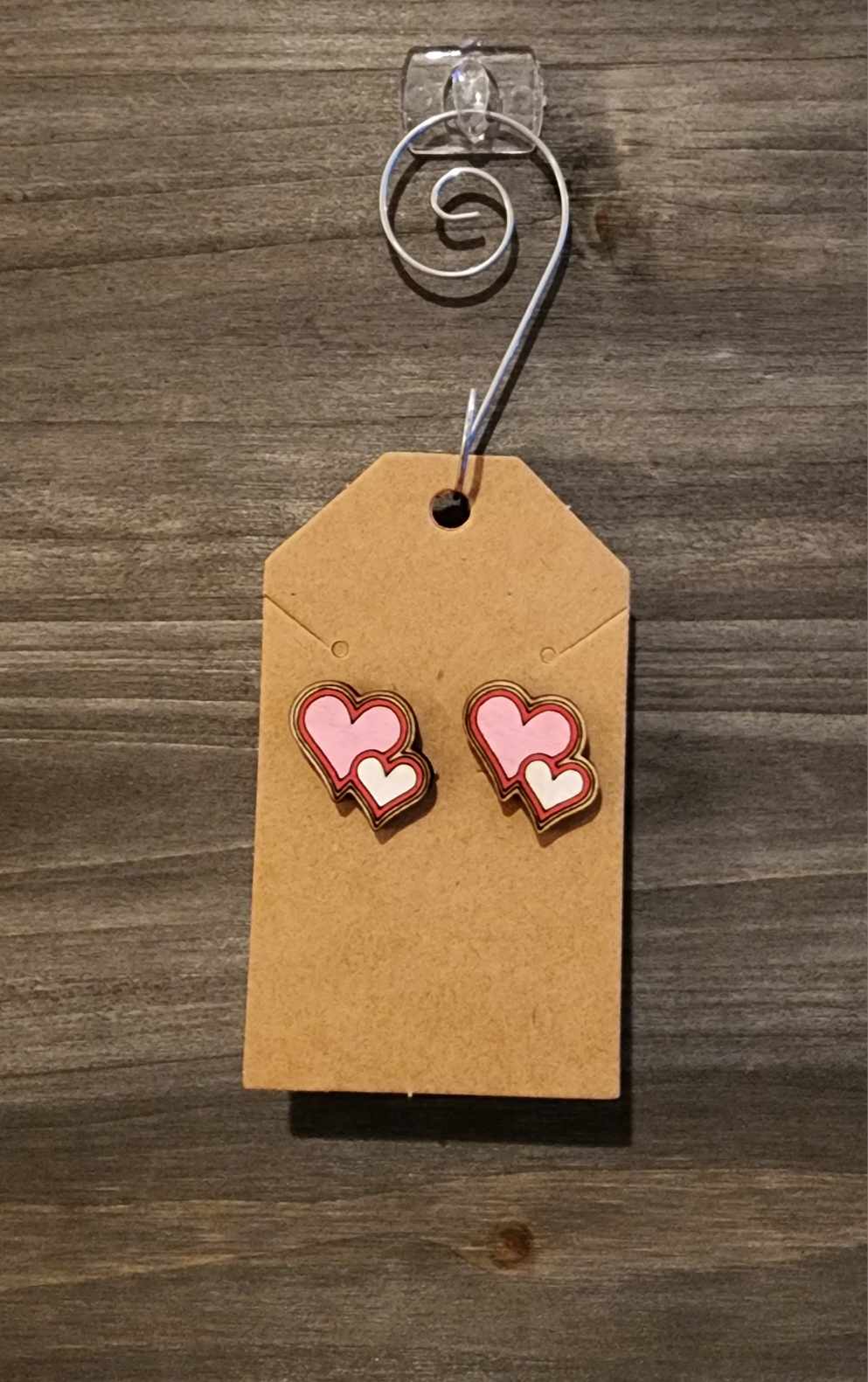 Double heart studs