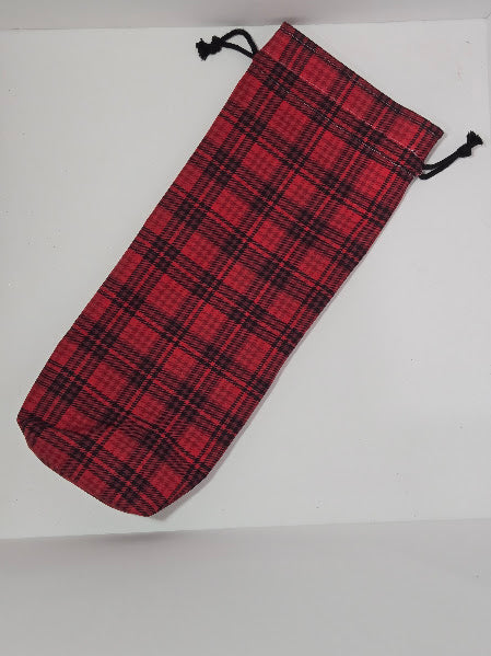 Tall Red Plaid Gift Bag